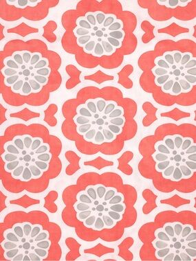 Pottery Barn Kids Coral Floral Twin Flat Sheet Only Cotton
